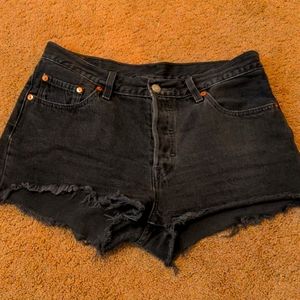 Levi's 501 black cutoff jean shorts